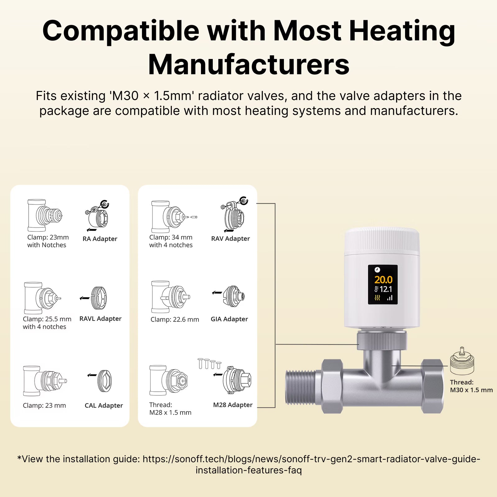 SONOFF TRV Gen2 Zigbee Thermostatic Radiator Valve | TRV-ZBT