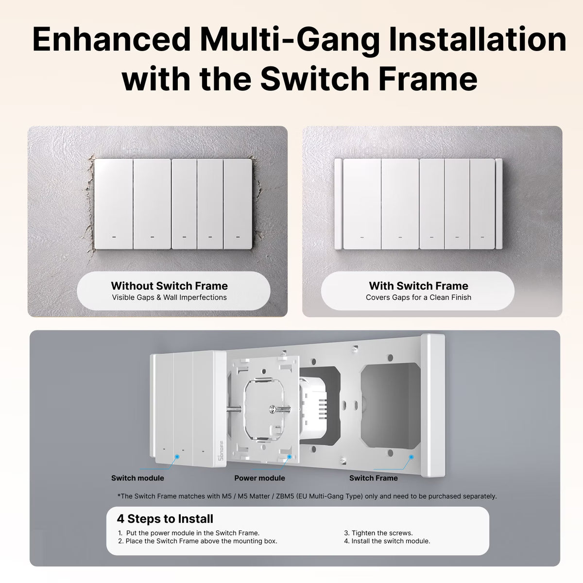 SONOFF SwitchMan Zigbee Smart Wall Switch | ZBM5 80 Type (EU Multi-Gang Type)