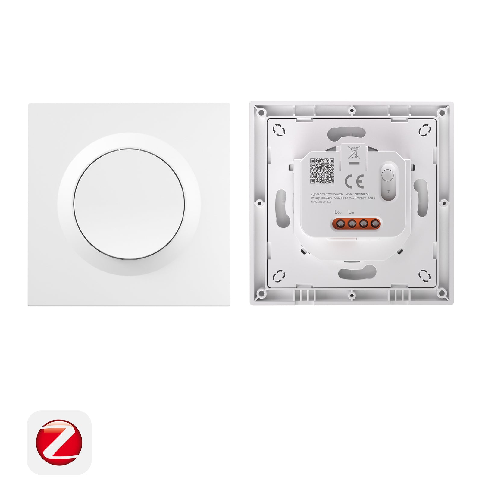 Interrupteur double allumage sans fil connecté ZigBee - sans fil neutre Interrupteur double allumage sans fil connecté ZigBee - sans fil neutre