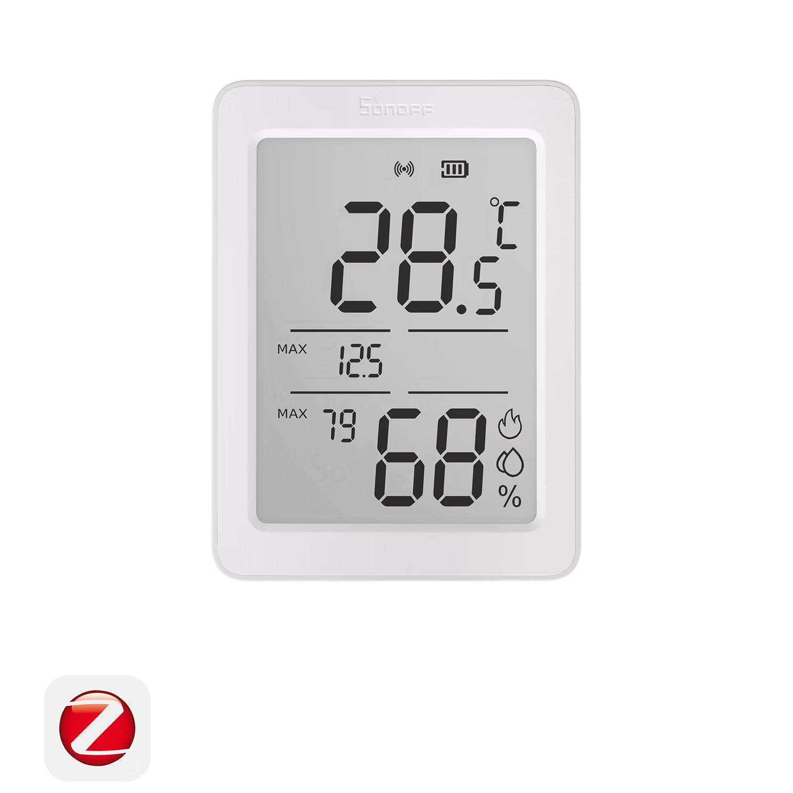 SONOFF AirGuard TH 3.6'' LCD Zigbee Temperature And Humidity Sensor | SNZB-02DR2